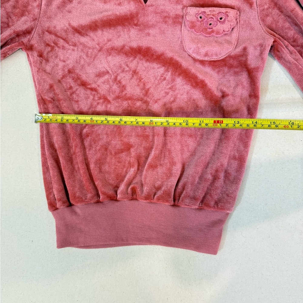 Vintage Mister Noah Pink Velour Pullover with Collar Size Small Coquette - Picture 7 of 10
